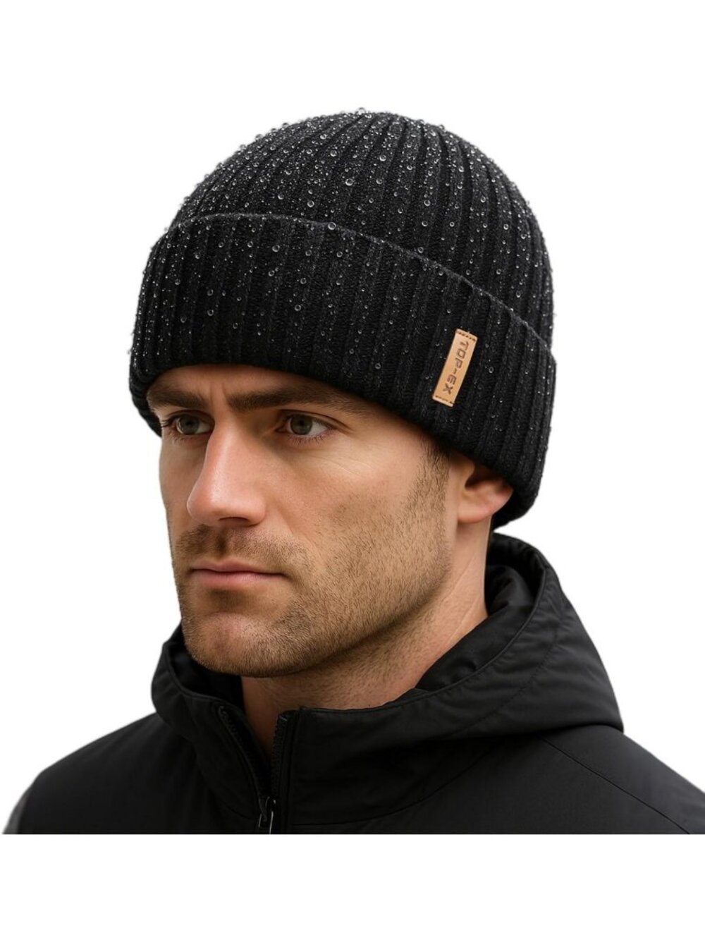 Warm Waterproof Winter Beanie Hat for Men & Women - Fleece Lined Knit Cap, Cold